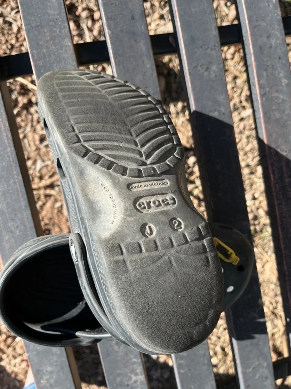 Kids Crocs with  Alien Charms Size 2